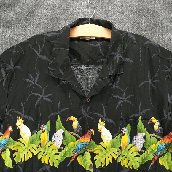 Aloha Republic Men's Button-Up Shirt Multi 3XL Short Sleeve Parrot Hawaiian - Picture 3 of 13
